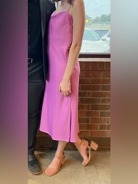 Lilac Pink Midi Slip Dress